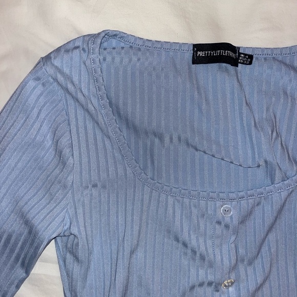 PrettyLittleThing Light Blue Striped Pajama Set - Picture 2 of 4